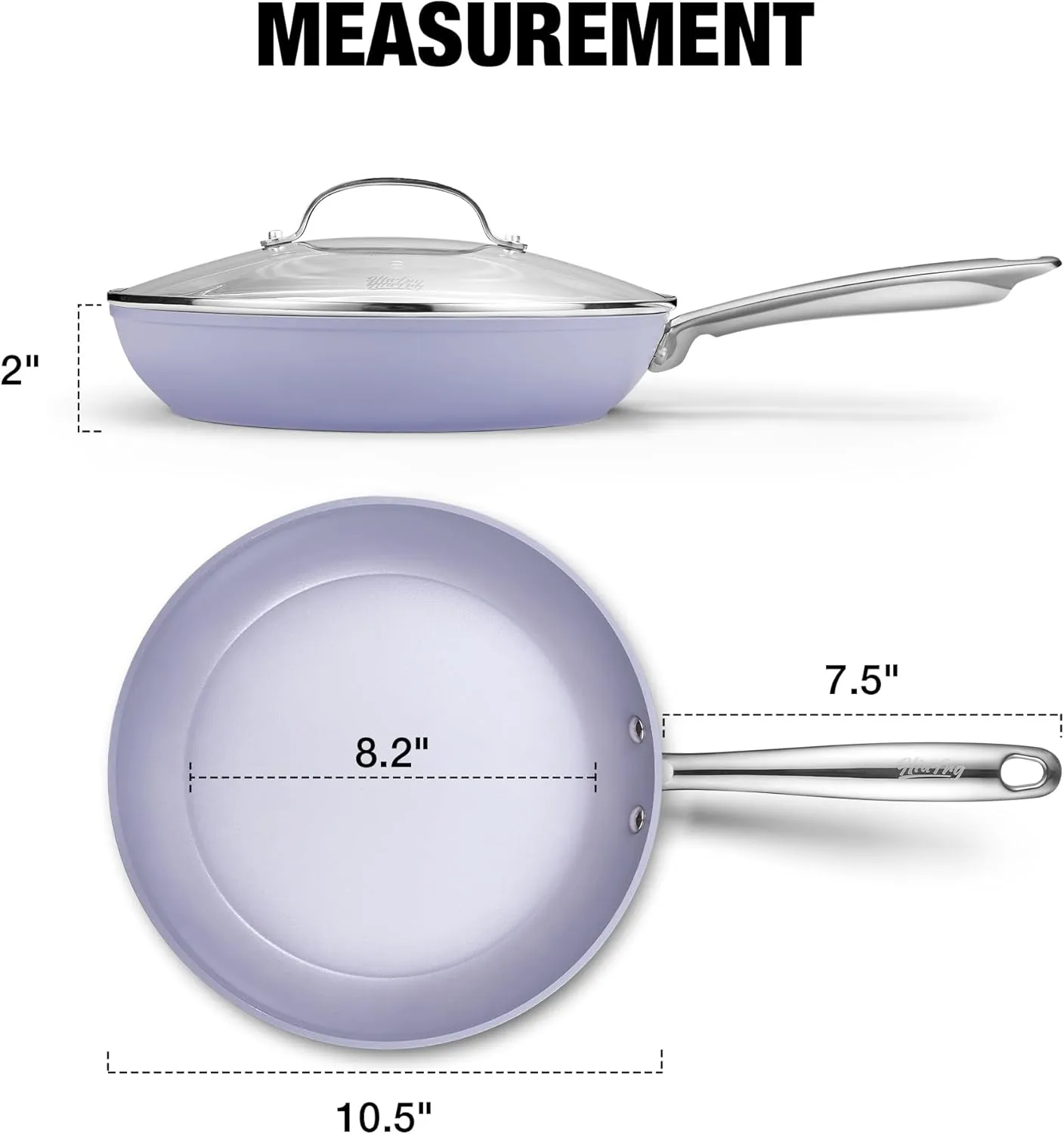 10 Inch Nonstick Frying Pan with Lid, Ceramic Skillet, Omelet Pan, Effortless Cleaning,10 inch Small Pan with Heat-Resistant Handle, Compatible with All Stoves, Purple