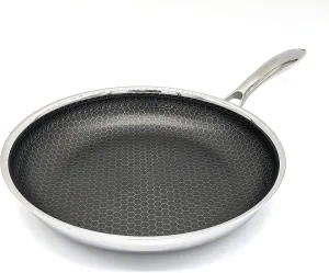 11 Inch Hexagon Surface Hybrid Stainless Steel Frying Pan