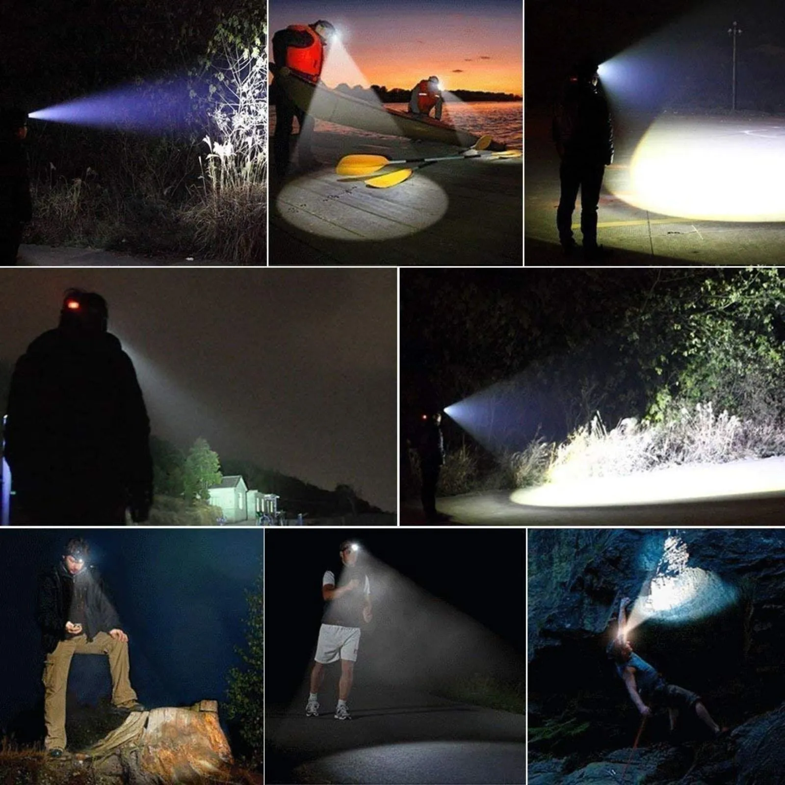 1200000LM LED Rechargeable Headlamp Most Powerful Head Torch Zoomable Headlight