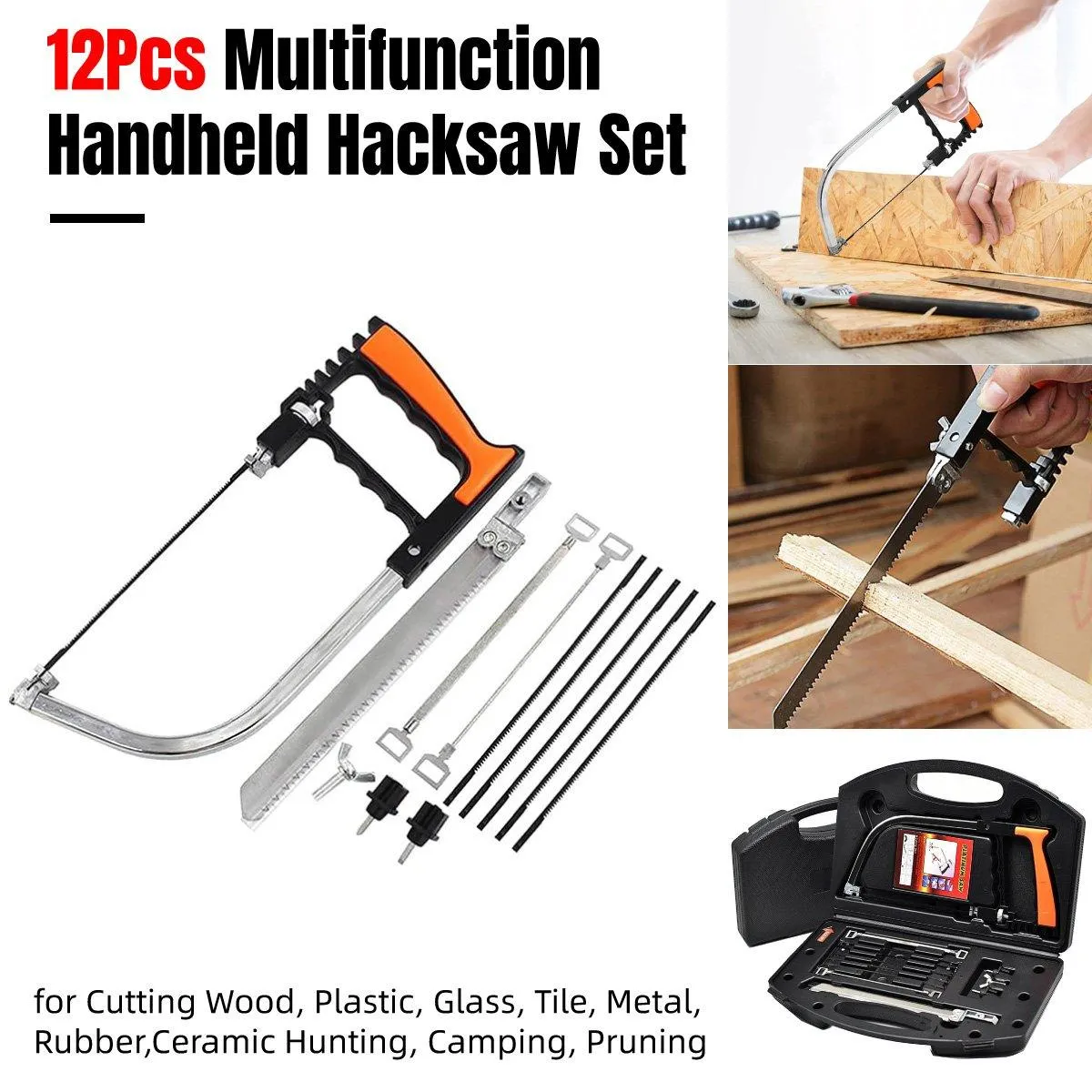 12PCS Mini Hand Saw Miter Saw Hacksaw Blade Multifunctional Tile Cutting Tool