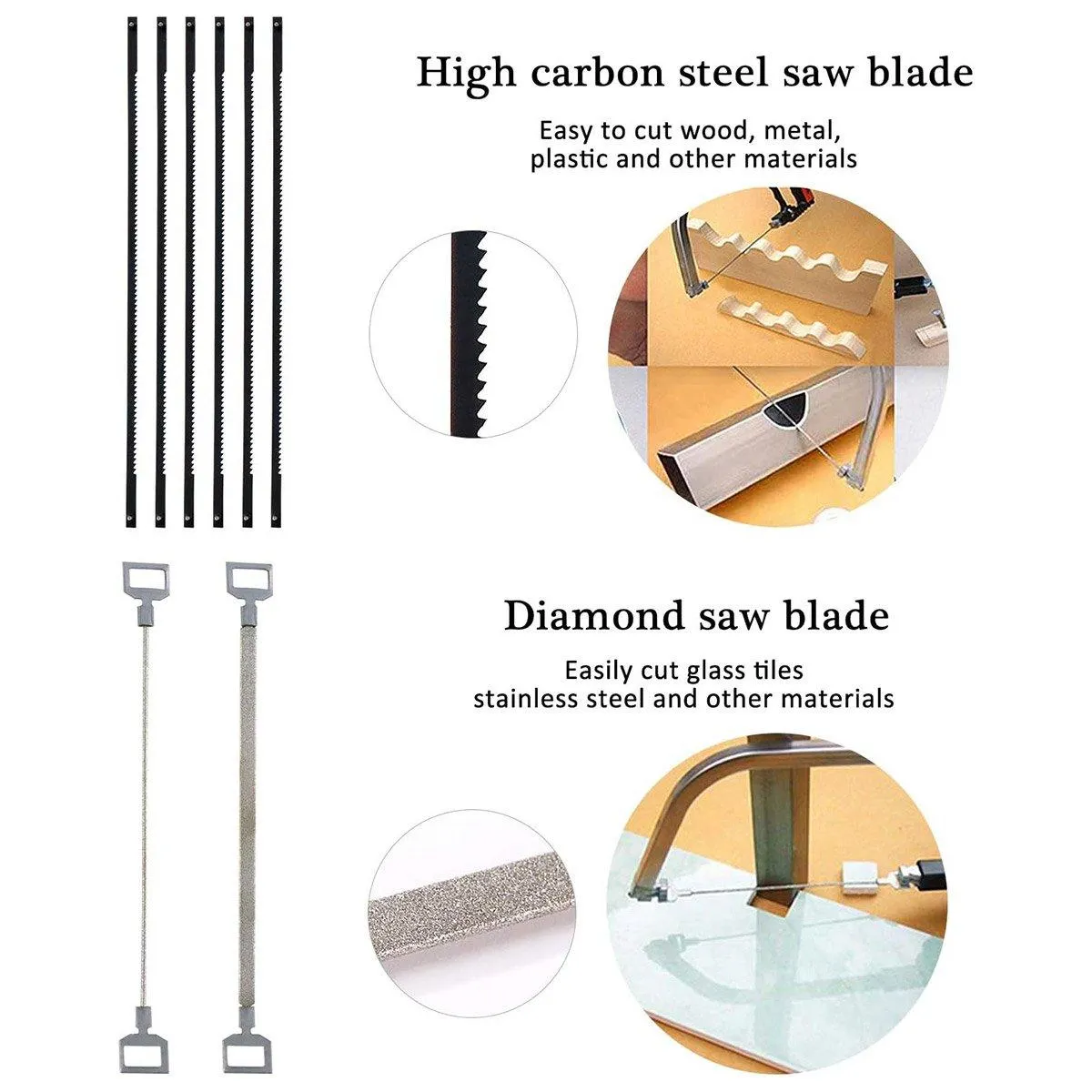 12PCS Mini Hand Saw Miter Saw Hacksaw Blade Multifunctional Tile Cutting Tool