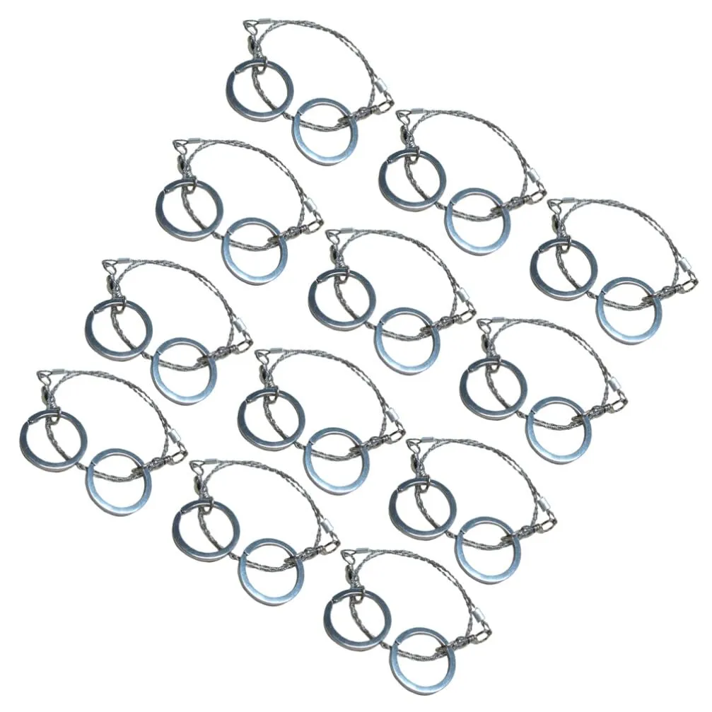 12pcs Stainless Steel Survival Practical Portable Hand Saw Wire Outdoor Camping Hiking Hunting Gear