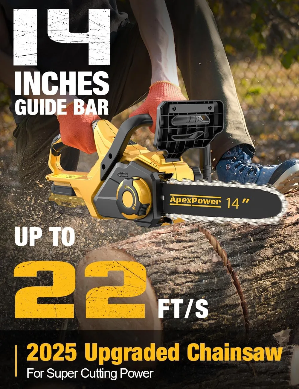 14 Inch Brushless Electric Chainsaw Cordless for Dewalt 20V Battery, Compact Chainsaw with Auto Oiler, Low Kickback, Battery Powered Chain Saw for Tree Trimming, Storm Clean-Up, Wood Cutting, Pruning