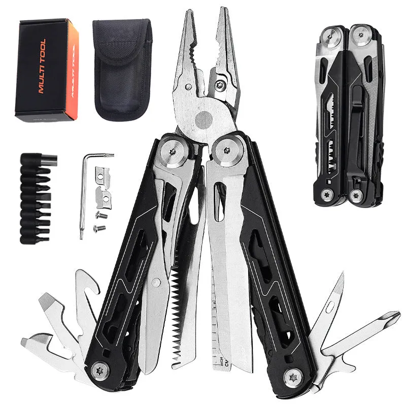19 in 1 Multifunctional Pliers Outdoor Home Compact Portable Emergency Folding Knife Pliers Wrench Tool Car Portable Pliers Tool