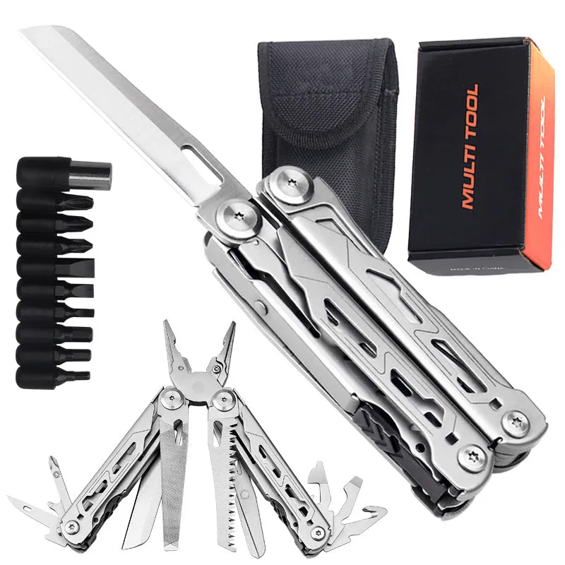 19 in 1 Multifunctional Pliers Outdoor Home Compact Portable Emergency Folding Knife Pliers Wrench Tool Car Portable Pliers Tool