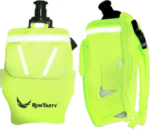 2-in-1 Running Fun – Handheld 12 Oz Water Bottle & Running Belt Add-On – No-Grip Design, Straps on Hand & Slides on Belt, Waterproof Pocket for Money, Keys, Gels – Maximize Time, Freedom & Health