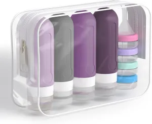 20 Pack Travel Bottles Set - TSA Approved Leak Proof Silicone Squeezable Containers for Toiletries - BPA Free for Shampoo, Conditioner, Lotion, Soap Travel Essential Accessories D03C