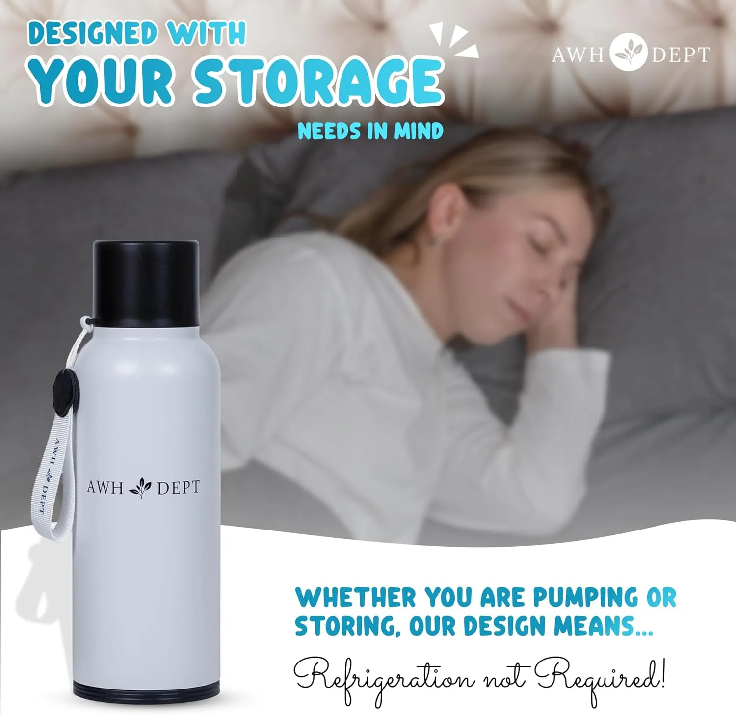 22oz Breastmilk Cooler and Baby Bottle – Reusable Container & Ice Pack Combo that Cools On-the-Go 14  Hours - Easy to Use w/ Wide Neck Breast Pumps and Replaces Breastmilk Pitcher /Feeder (Soft White)