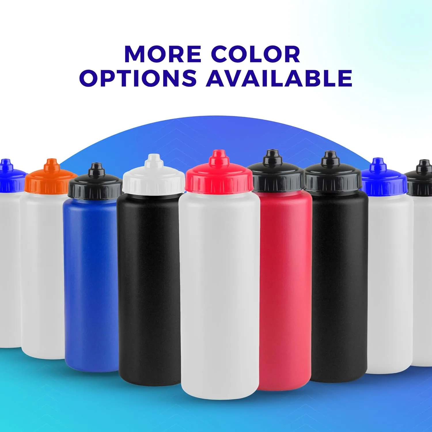 25-Pack, 32 oz Water Bottles, BPA Free Squeeze Bottle, Red Water Bottle with White Lid, Made in USA by Gary Plastic Packaging