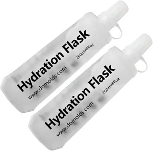 250ml Soft Flask Collapsible Soft Water Bottle for Running, Hiking, Travelling, Cycling and Climbing - 2Pcs White