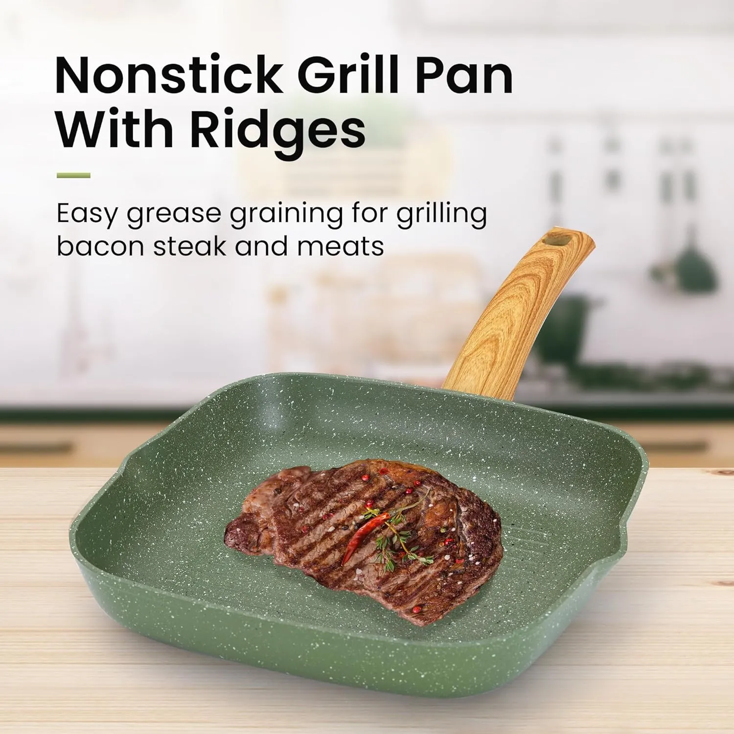 30 Piece Pots and Pans Set Non Stick, Nonstick Induction Granite Kitchen Cookware Sets, Induction Cookware and Bakeware Set, Nonstick Granite Cooking Set, Pan Sets for Cooking, Green