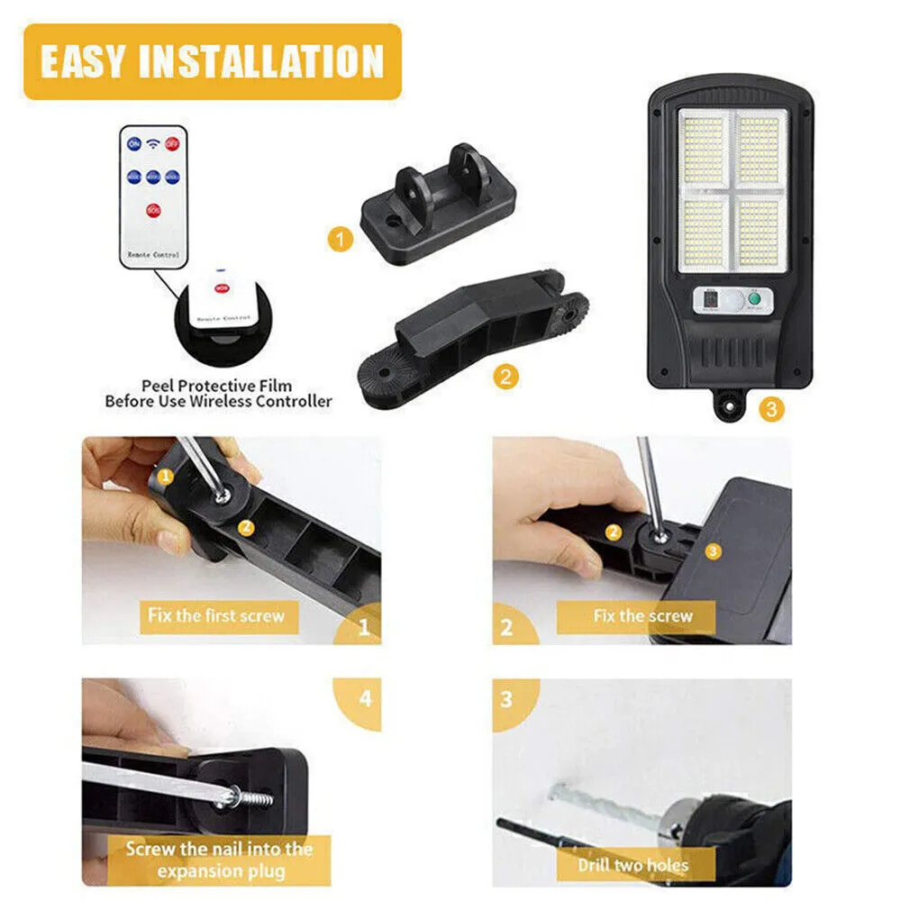 320 LED Solar Street Light Lamp Motion Sensor Flood Lights Remote Garden Yard AU