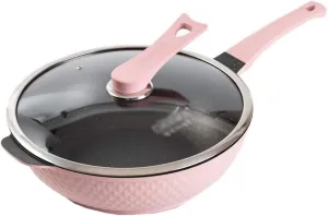 32CM Maifan Stone Wok Non-Stick Frying Pan Oil-Free Smoke Pot with Gas Induction Cooker Universal(Black-JoJo's Bizarre Adventure1)