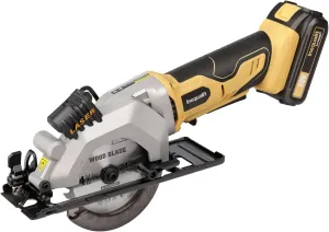 4-1/2 Inch Mini Circular Saw, 3400 RPM Cordless Circular Saw with Laser Guide, Rip Guides, 2 Blades (24T Wood   60T Metal), Max Cutting Depth 1-11/16" (90°), 1-1/8" (45°)"