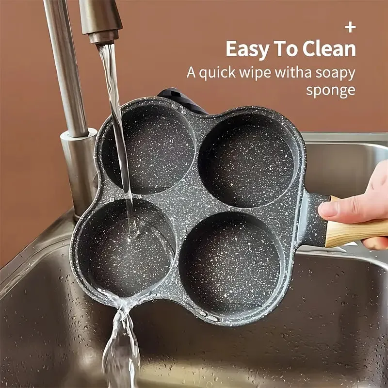 4 Hole Non-Stick Pan Cake Pan | Egg Fry Roasting Pan