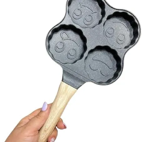 4 Hole Non-Stick Pan Cake Pan | Egg Fry Roasting Pan