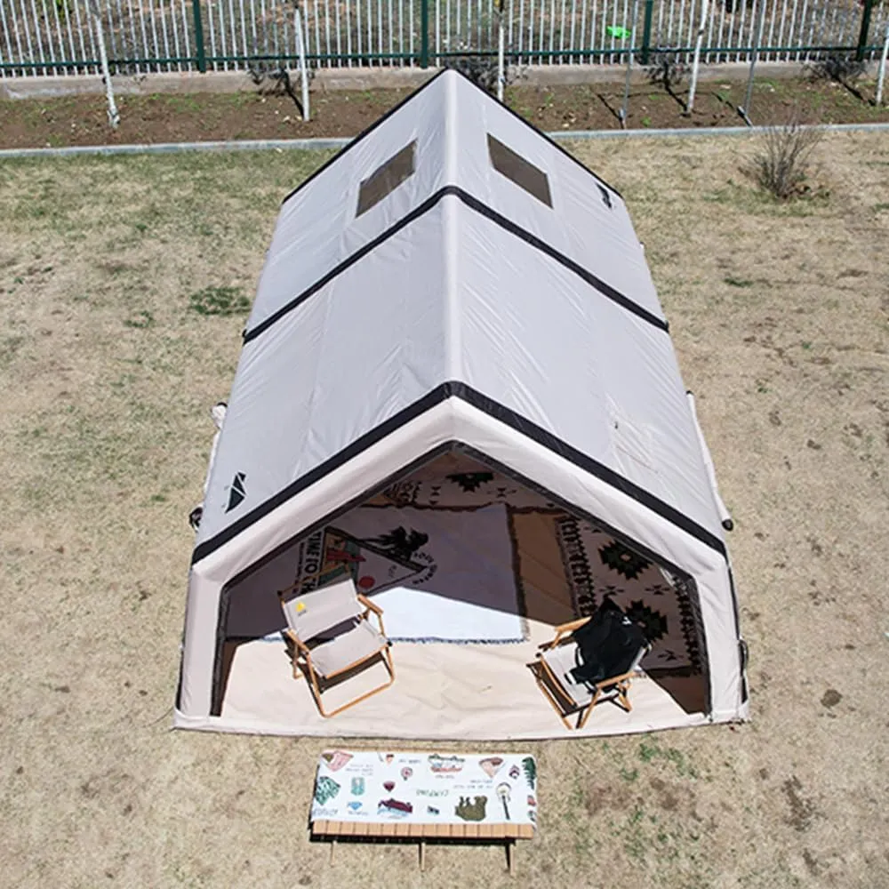 4 Season Air Tent Glamping Tent with Separate Living and Sleeping Area,Waterproof Pop-Up Tent with Pump and Stove Jack Hole,8-10 Person Camping Tent,Quick Set up