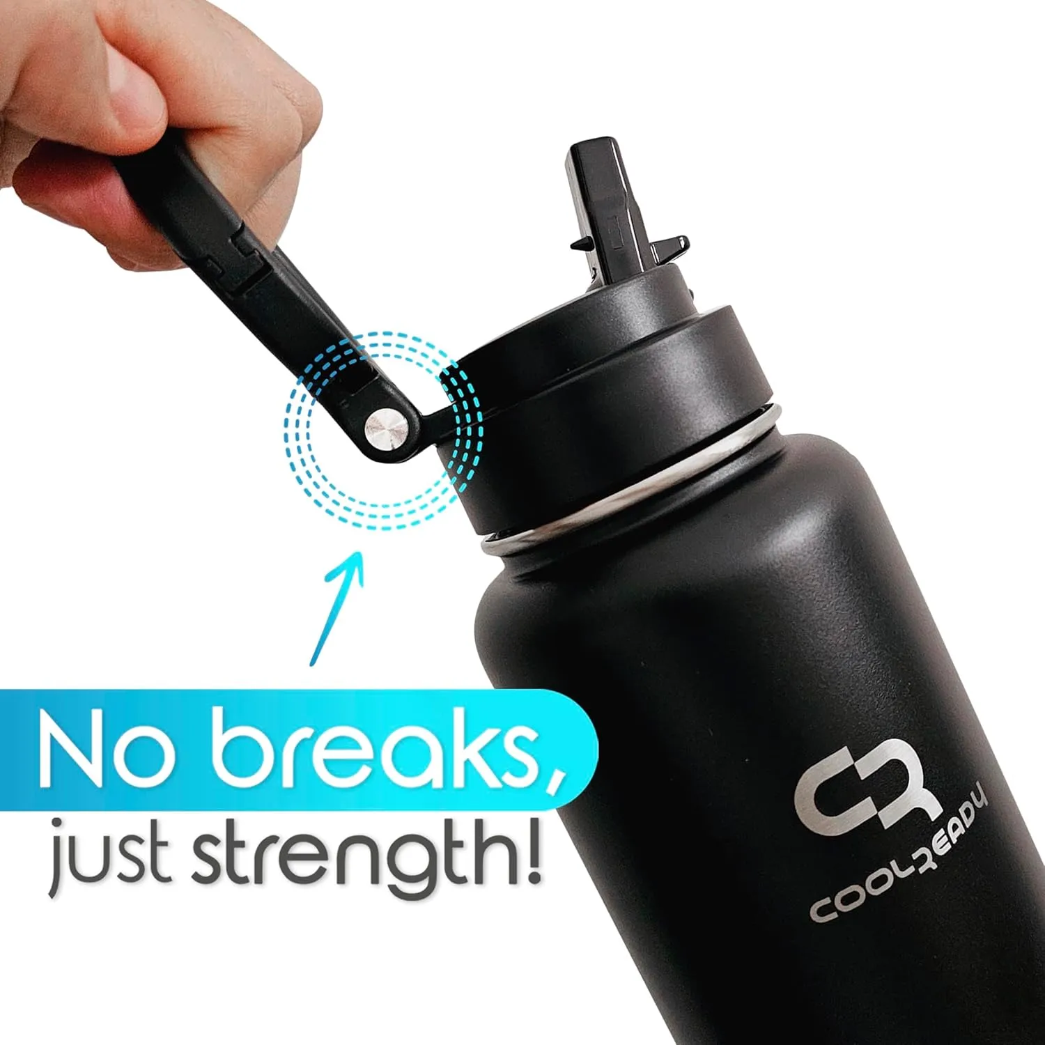 40oz Double Walled Insulated Stainless Steel Water Bottle with 3 Leak-Proof Lids - Straw, Sports, Coffee - Orange Bottle - Workout & Everyday Use