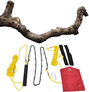 48 Inch Rope Saw, 63 Teeth High Limb Rope Saw Hand Pulled Saw Chain Folding Pocket Chainsaw Limb Saw Hand Saws for Tree Trimming