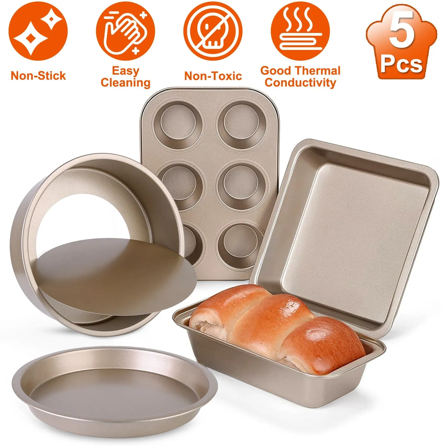 5-Piece: Nonstick Bakeware Set