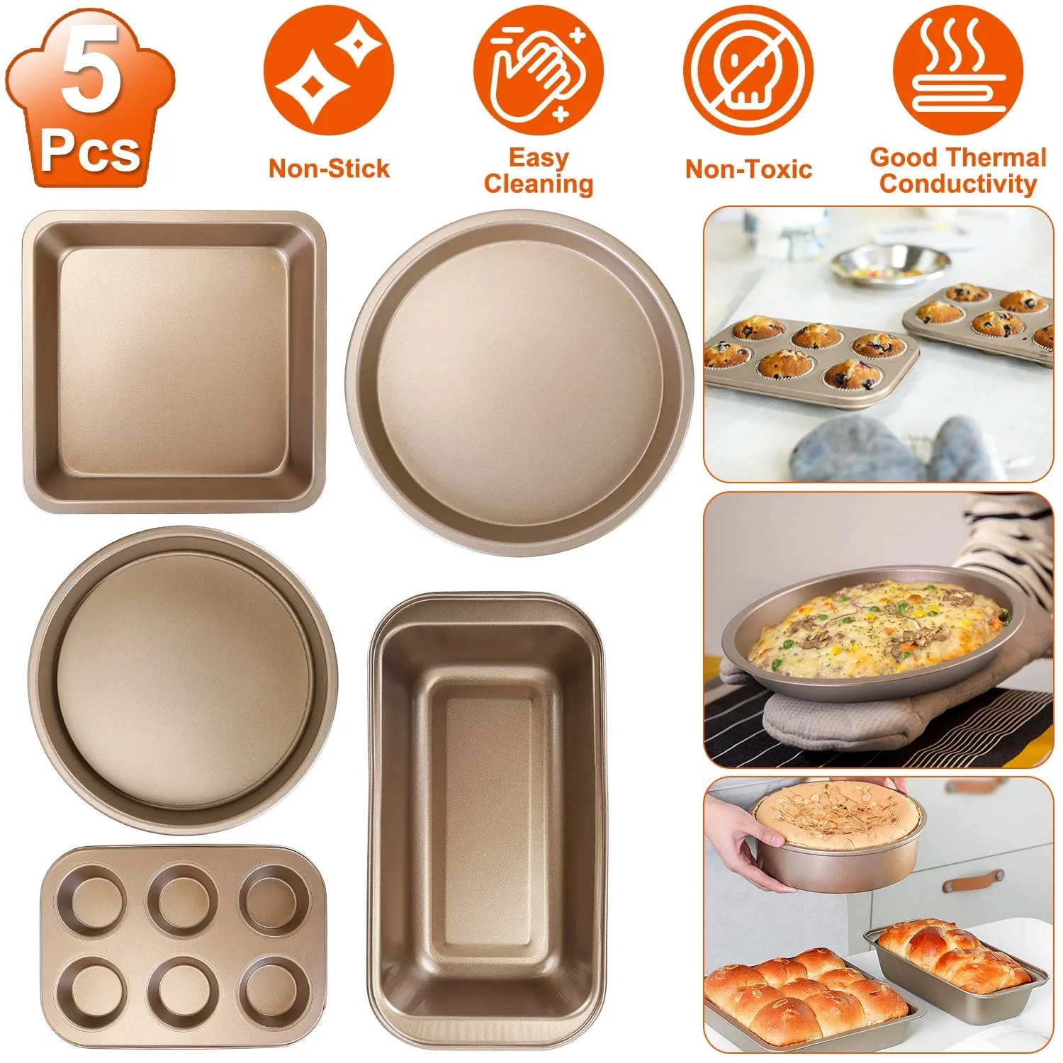 5-Piece: Nonstick Bakeware Set