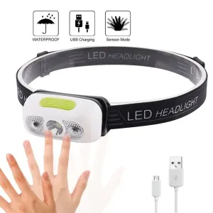 5000Lm Mini Rechargeable Led Headlamp Body Motion Sensor Headlight Camping Flashlight Head Light Torch Lamp With Usb