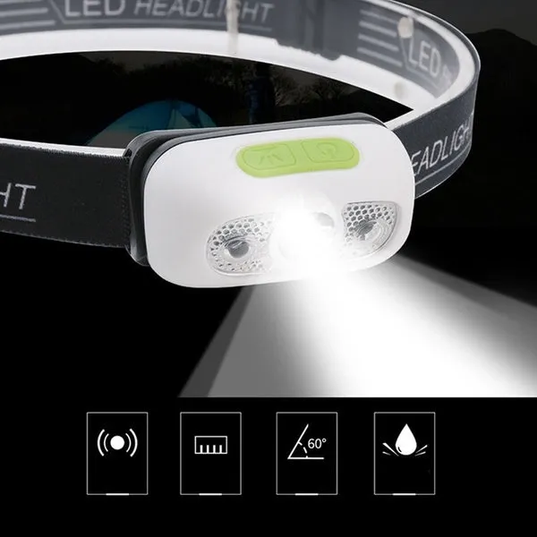 5000Lm Mini Rechargeable Led Headlamp Body Motion Sensor Headlight Camping Flashlight Head Light Torch Lamp With Usb