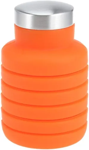 500ML Portable Silicone Water Bottle Retractable Folding Coffee Bottle Outdoor Travel Drinking Collapsible Sport Drink Kettle (Color : Orange 1)