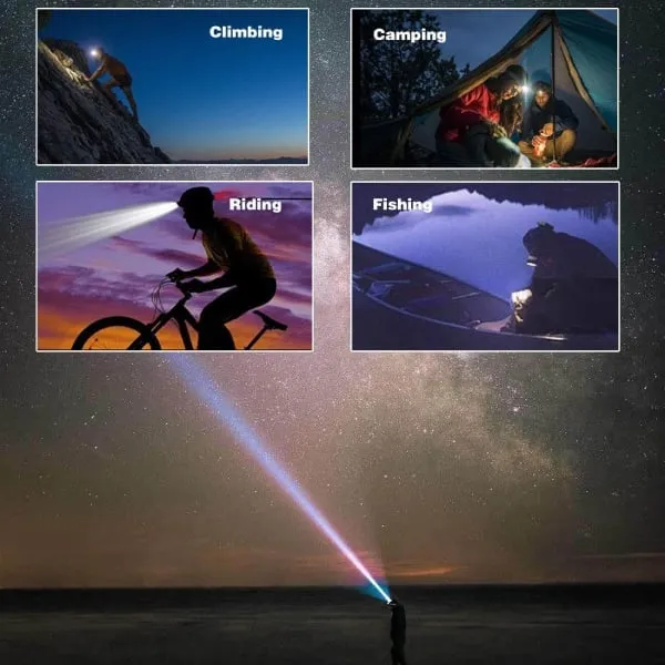 60000Lumen Mini Sensor LED Headlight USB charging Long Endurance Headlight