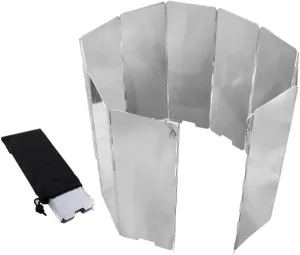 8/10/12 Plates Foldable Outdoor Camping Cooker Wind Screen Gas Stove Windshield for Outdoor Hiking Picnic BBQ (Color : Silver, Size : 10Pcs) (Silver 12Pcs) (Silver 12Pcs)