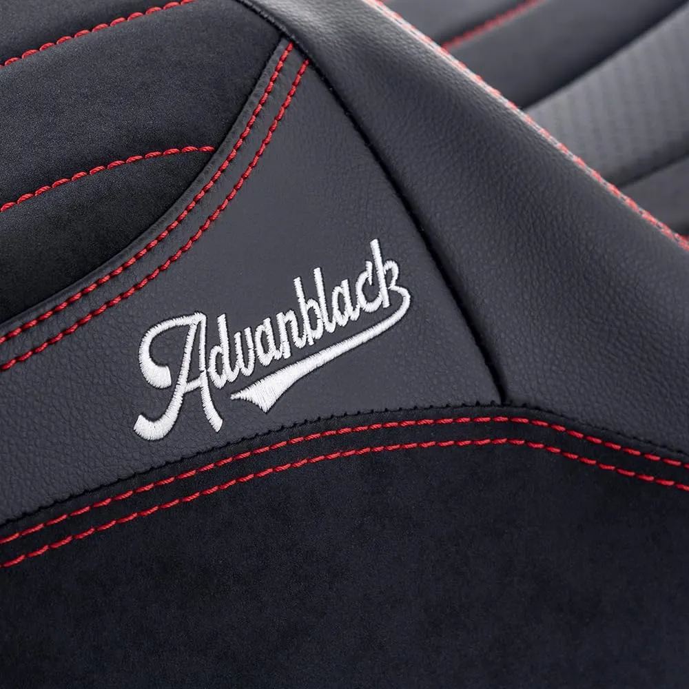 Advanblack Motorcycle Seat Harley Touring Seat "Sik Baggers" Custom Stitching Pillion Rider and Passenger Seat Fit for 2009-2023 Harley Touring Road Glide/Street Glide (Red Stitching)