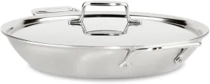 All-Clad D5 5-Ply Brushed Stainless Steel Universal Pan 4.5 Quart Induction Oven Broiler Safe 600F Pots and Pans, Cookware Silver