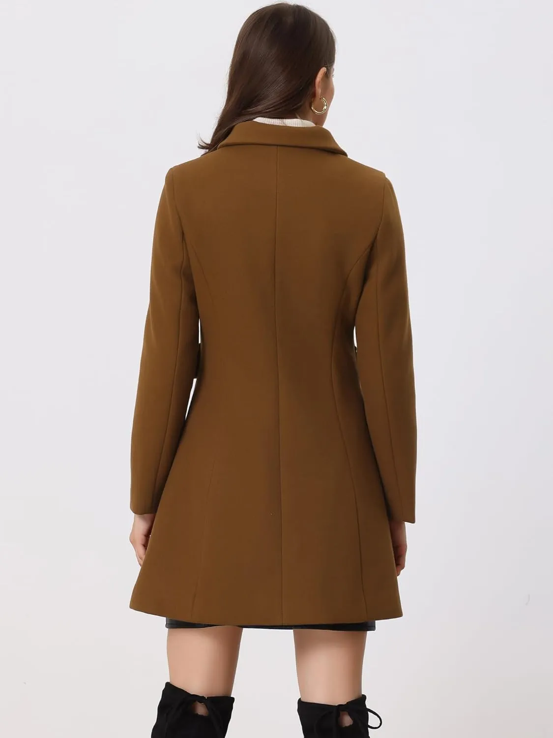 Allegra K Women's 2024 Coat Winter Vintage Single Breasted Long Peter Pan Collar Overcoat