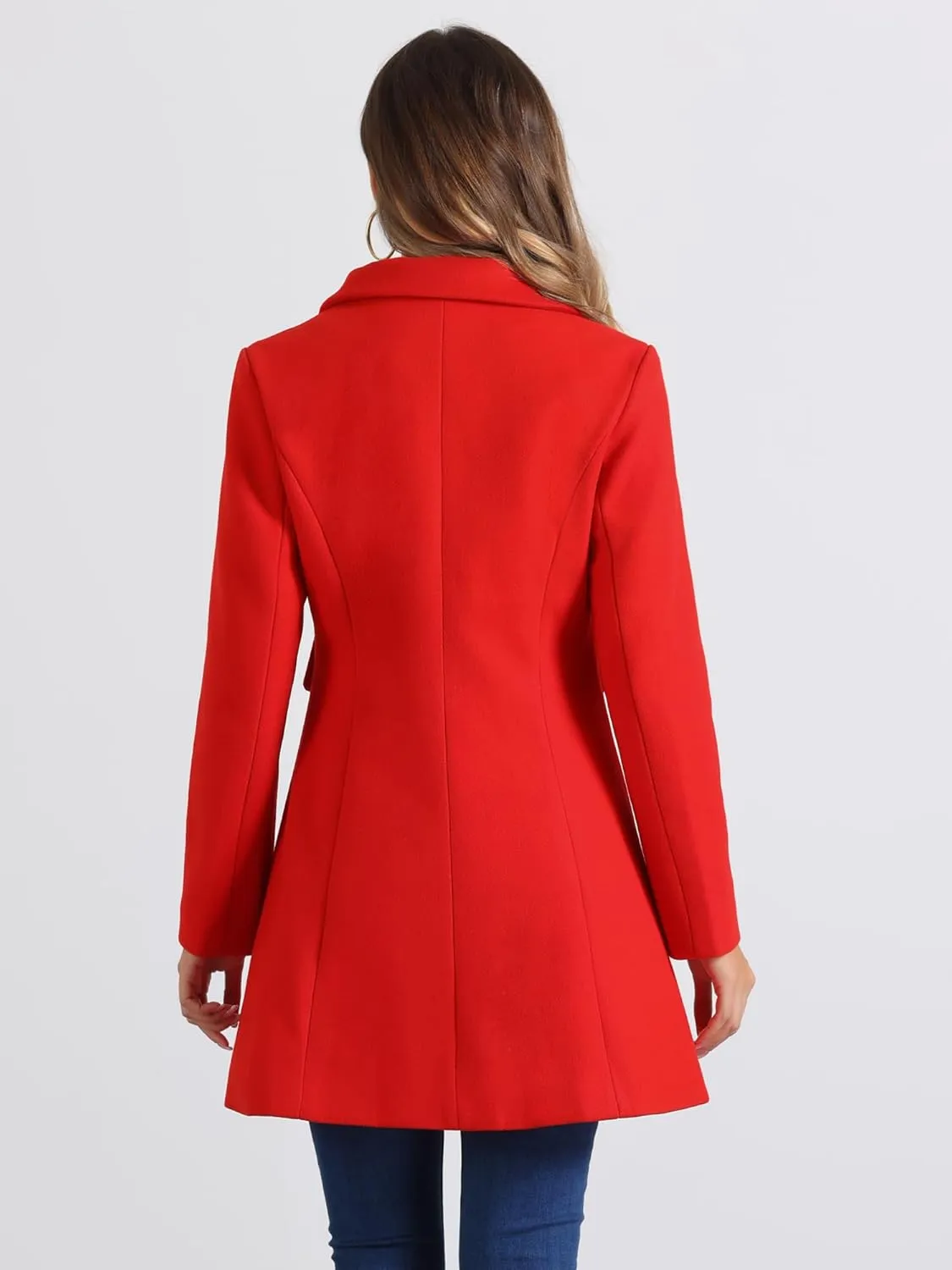 Allegra K Women's 2024 Coat Winter Vintage Single Breasted Long Peter Pan Collar Overcoat