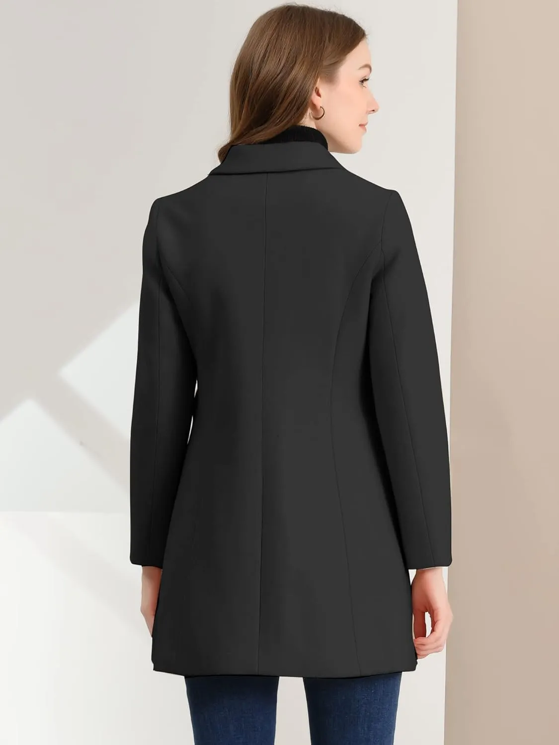 Allegra K Women's 2024 Coat Winter Vintage Single Breasted Long Peter Pan Collar Overcoat