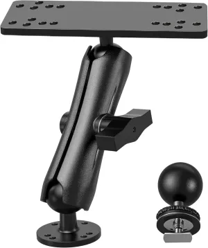 Aluminum Fish Finder Mount & Depth Finders for Boats w/C Size 1.5" Ball, 5.9" Arm, High Saltwater Resistance, Marine-Grade Electronic Mount Compatible w/Garmin, Humminbird, Lowrance & More