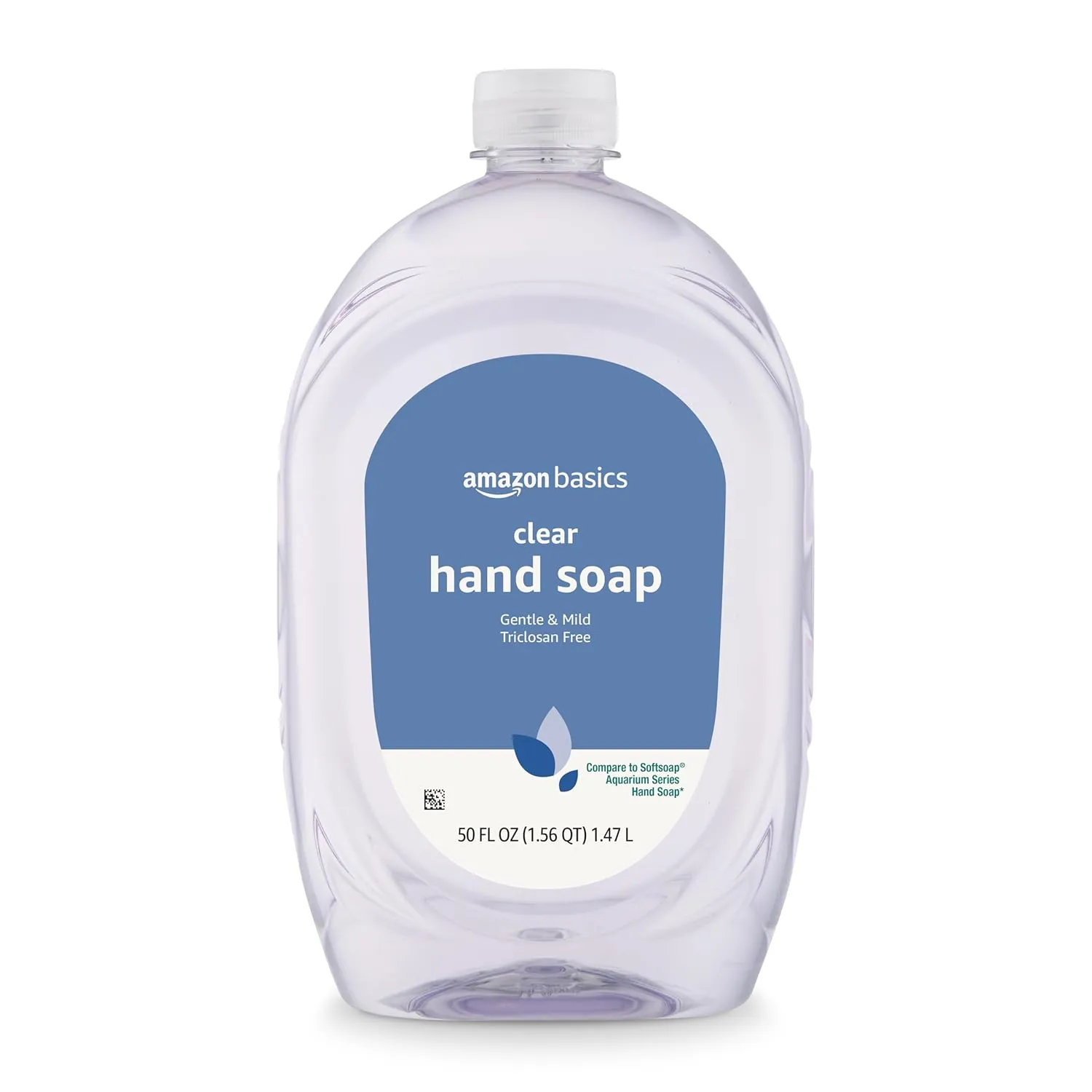 Amazon Basics Gentle & Mild Clear Liquid Hand Soap Refill, Triclosan-Free, 50 Fl Oz (Pack of 4) (Previously Solimo)