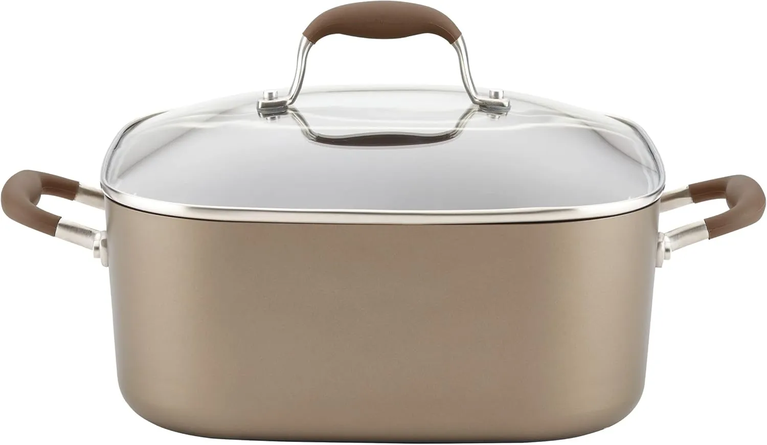 Anolon Advanced Hard Anodized Nonstick Casserole Dish/Casserole Pan with Lid - 7 Quart, Bronze Brown