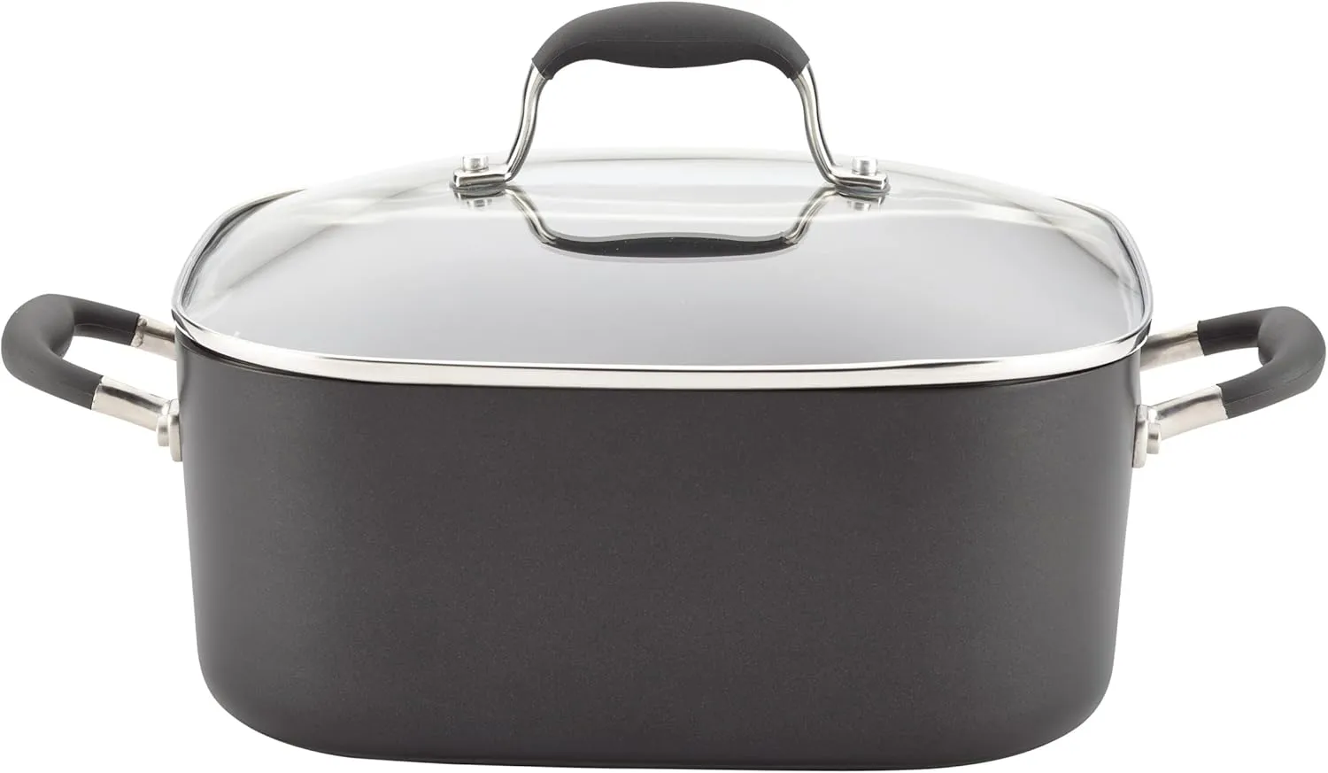 Anolon Advanced Hard Anodized Nonstick Casserole Dish/Casserole Pan with Lid - 7 Quart, Graphite Gray