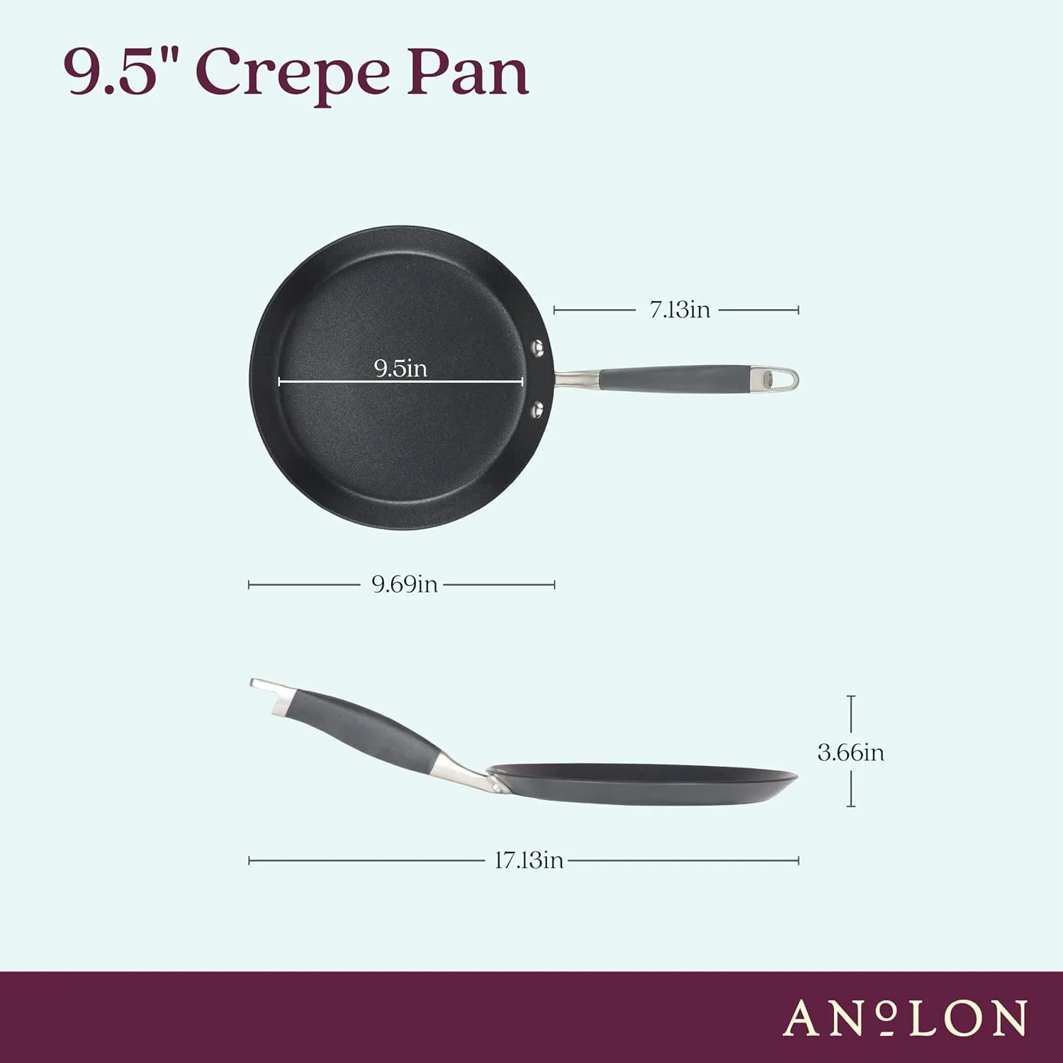 Anolon Advanced Home Hard Anodized Nonstick Crepe Pan, 9.5 Inch - Moonstone