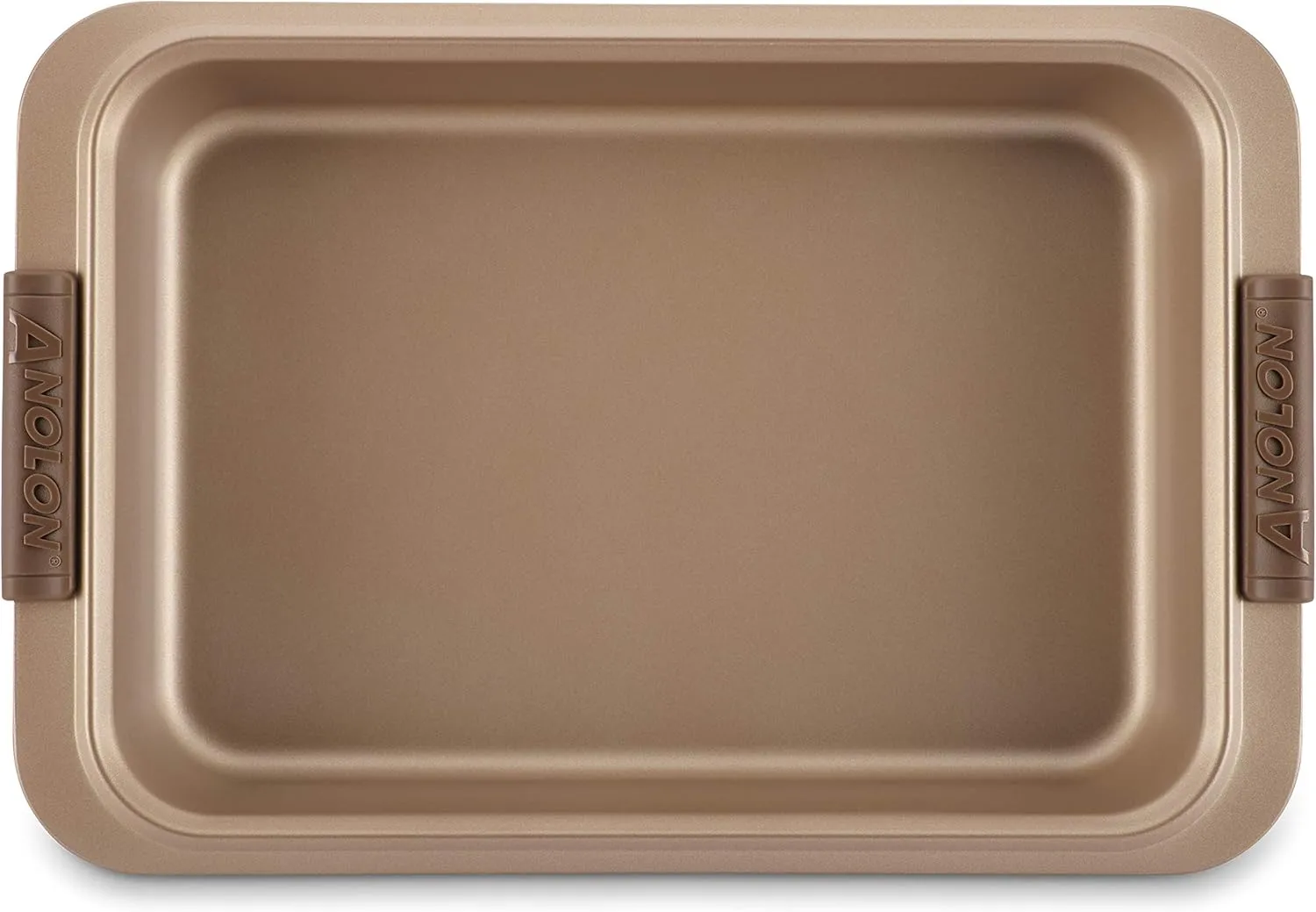 Anolon Bronze Nonstick Baking Pan With Lid / Nonstick Cake Pan With Lid, Rectangle - 9 Inch x 13 Inch, Brown