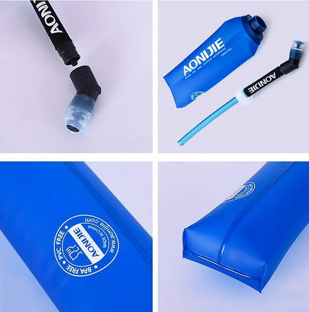 AONIJIE 2 Pack of Soft Soft Folding Hydration Bottle Water Collapsible Flask BPA-Free Bottles (500ml/17.08oz), SD52-500