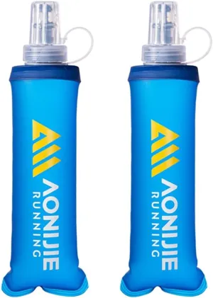 AONIJIE Soft Flask 250mL/500mL TPU Collapsible Water Bottles for Outdoor Sports Hydration Ideal for Running Hiking Cycling Climbing (A#250ML Soft Flask)