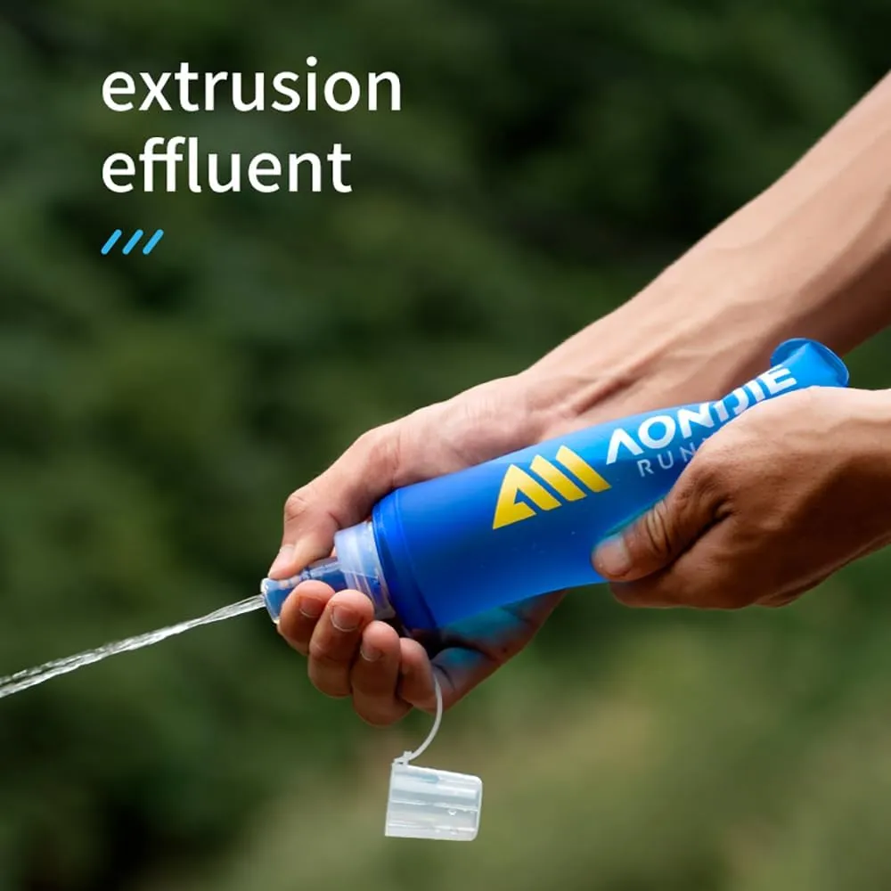 AONIJIE Soft Flask 250mL/500mL TPU Collapsible Water Bottles for Outdoor Sports Hydration Ideal for Running Hiking Cycling Climbing (A#250ML Soft Flask)