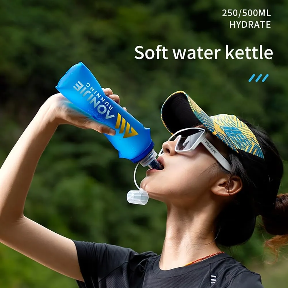 AONIJIE Soft Flask 250mL/500mL TPU Collapsible Water Bottles for Outdoor Sports Hydration Ideal for Running Hiking Cycling Climbing (A#250ML Soft Flask)