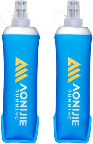 AONIJIE Soft Flask 250mL/500mL TPU Collapsible Water Bottles for Outdoor Sports Hydration Ideal for Running Hiking Cycling Climbing (B#500ML Soft Flask)