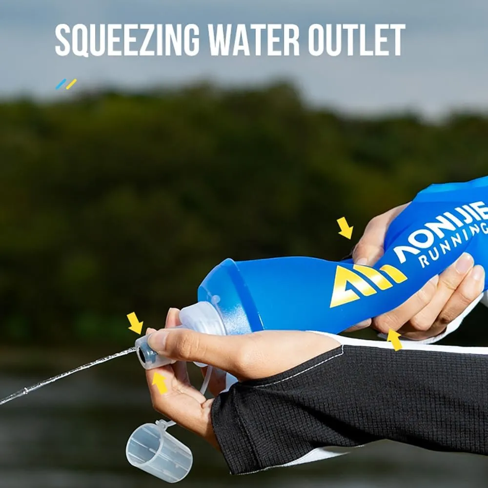 AONIJIE Soft Flask 250mL/500mL TPU Collapsible Water Bottles for Outdoor Sports Hydration Ideal for Running Hiking Cycling Climbing (B#500ML Soft Flask)