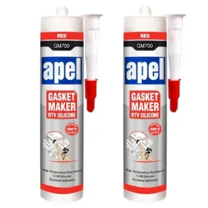 APEL High Performance RTV High-Temp Silicone Gasket Maker and Sealant Heat Resistant from 104ºF to 572ºF Red, 10.2 oz.- 2 Pack
