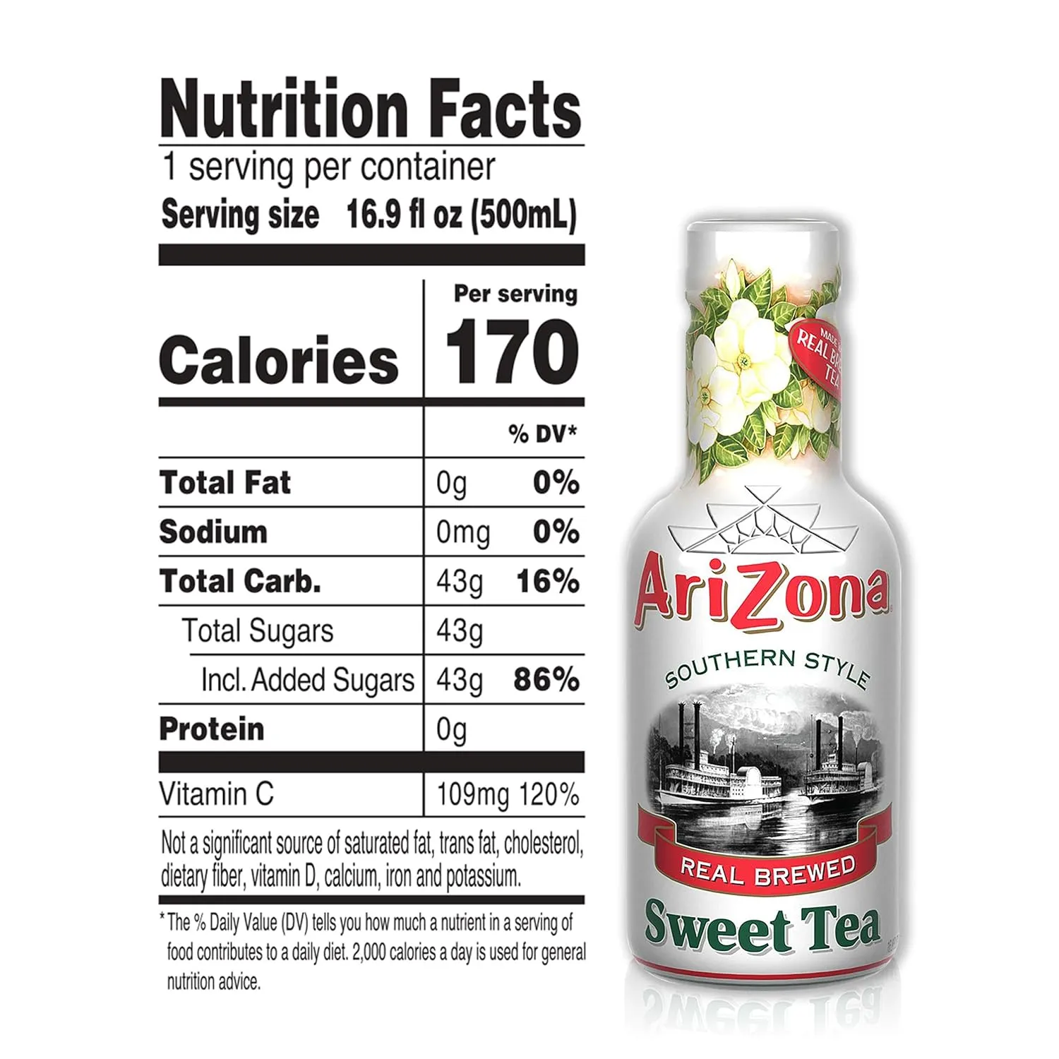 Arizona Sweet Tea, 16.9 Fl Oz, Pack Of 20