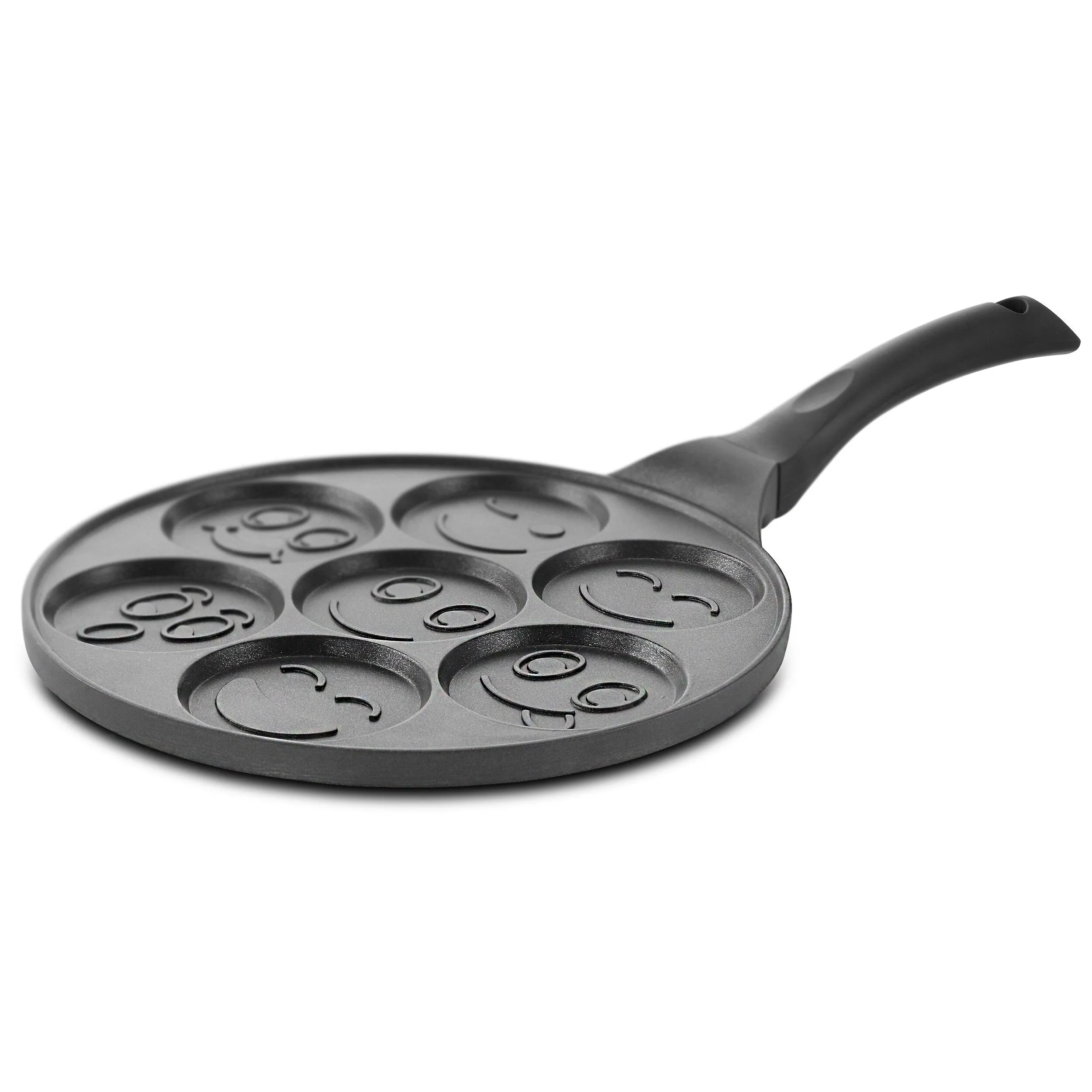 Assorted Smiley Face 10.5 Inch Round Nonstick Pancake Pan with Stay-Cool Handle